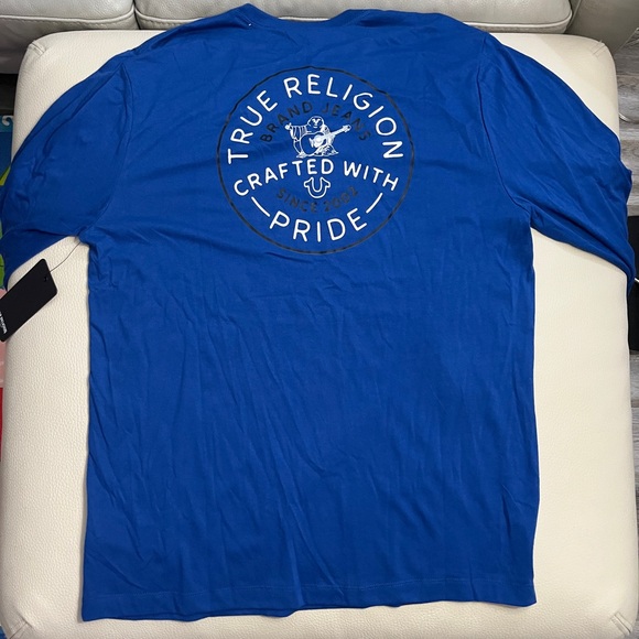 NWT - True Religion Men’s Arch Circle Logo Long Sleeve T Shirt - Size L - Picture 4 of 7